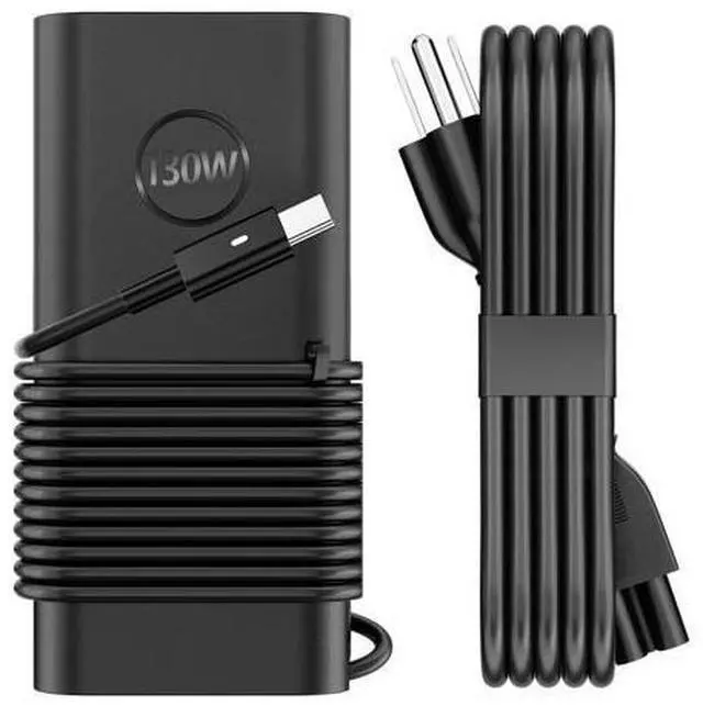 Main image of 130W USB-C Laptop Charger AC Adapter Compatible with Dell XPS 15, 17, 9500, 9510, 9520, 9530, 9700, 9710, 9720, Precision 5550, 5560, 5570, 5530, 5750, 5760, Latitude 5410, 5510, 5520, 5431 Power Cord