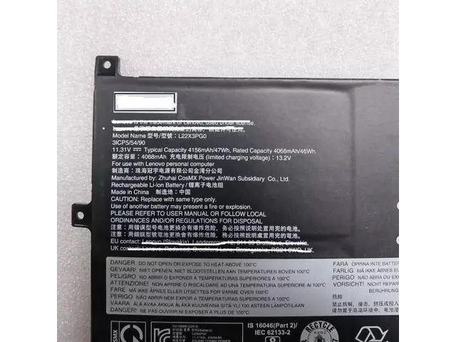 Alt view image 3 of 3 - L22X3PG0 L22B3PG0 L22M3PG0 L22C3PG0 Battery for Lenovo Chromebook 100E/300E/500E Gen 4 | 11.31V 47Wh 4156mAh | Compatible with IdeaPad Flex 3/Slim 3 Chrome