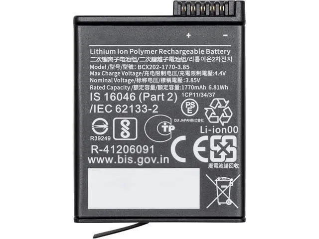Alt view image 3 of 3 - BCX202-1770-3.85 Replacement Battery for DJI Osmo Action 5 Pro/Action 4/Action 3 3.85V 2100mAh High-Capacity Li-ion, Extreme Temperature & Fast Charging Support