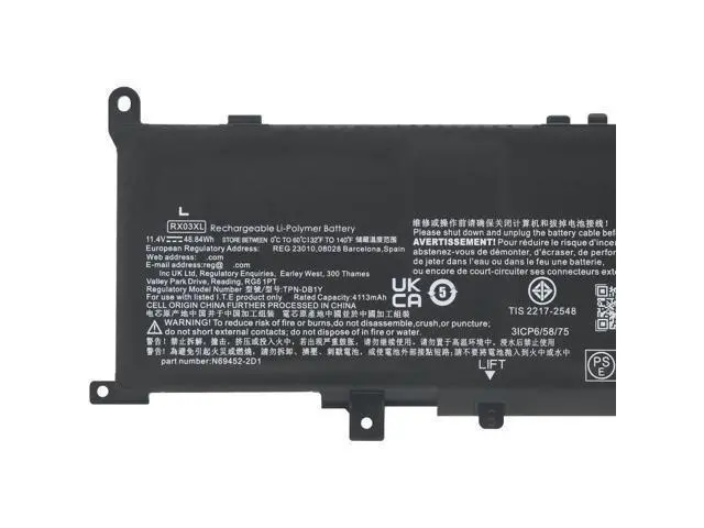 Alt view image 2 of 6 - RX03XL Battery for HP EliteBook 640 G11 645 G11 630 G11 & ProBook 440 G11 445 G11 | 54Wh | Replaces TPN-DB1Z, HSTNN-WB0H, N70706-005 | 12-Month Warranty