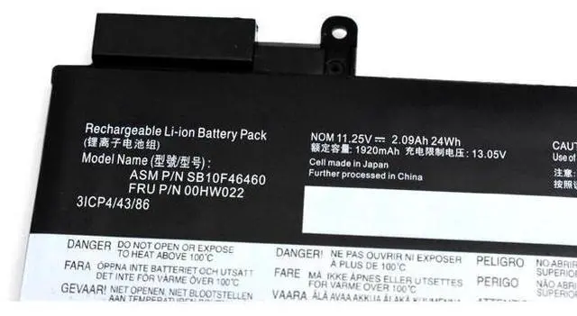 Alt view image 3 of 6 - 00HW023 00HW022 Battery for Lenovo ThinkPad T460s T470s | 24Wh 3-Cell | Replaces SB10F46461, SB10F46460, 00HW036, 00HW037 | Internal Battery Replacement | 11.4V