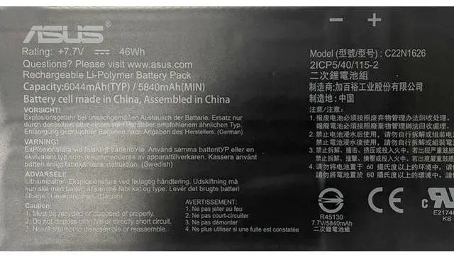Alt view image 3 of 3 - 46WH C22N1626 battery for Asus Chromebook Flip C213 C403NA C213NA C213SA