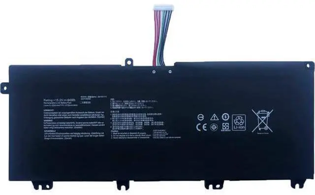 Main image of B41N1711 B41Bn95 B41Bn9H Laptop Battery Replacement for FX503VM FX63VD GL703GE-ES73 GL703VD-1A ROG Strix GL503 GL503VM GL703VD ZX63V Series(15.2V 64Wh)