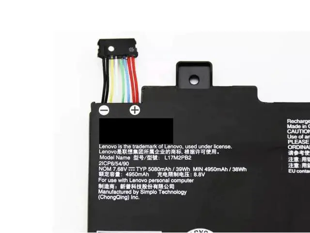 Alt view image 2 of 6 - L17M2PB1 L17C2PB1 L17L2PB1 39Wh L17M2PB2 Battery for Lenovo V330-14IKB V330-14ARR V130-14IKB V130-14IGM Series 7.7V Li-Polymer