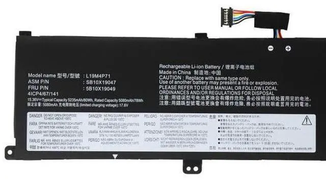 Main image of 5B10X19049 L19M4P71 Battery for Lenovo ThinkPad P1 Gen 3/X1 Extreme 3rd Gen | 80Wh 4-Cell Li-ion | Replaces L19C4P71, 5B10X19050, SB10X19047 | 1-Year Warranty