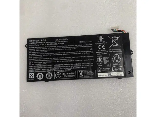 Alt view image 3 of 3 - Premium AP13J4K Replacement Battery for Acer Chromebook 11.6" C720 C720P C740 Series - 45Wh High Performance (11.4V Li-ion) - 4cm Long Cable Version - Compatible with AP13J3K KT.00304.001 Models