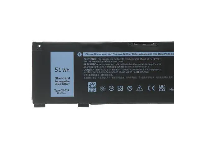 Alt view image 2 of 4 - 51Wh 266J9 battery for dell Inspiron G3 15 3500 3590 3790 G5 15 5500 SE 5505
