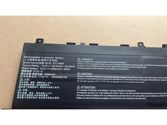 Alt view image 3 of 3 - BTY-M6M 99Wh 15.2V Replacement Battery for MSI Creator 15 GS66 Stealth GE66 Raider GE76 Raider WS66 WE76 Series 4-Cell Li-ion
