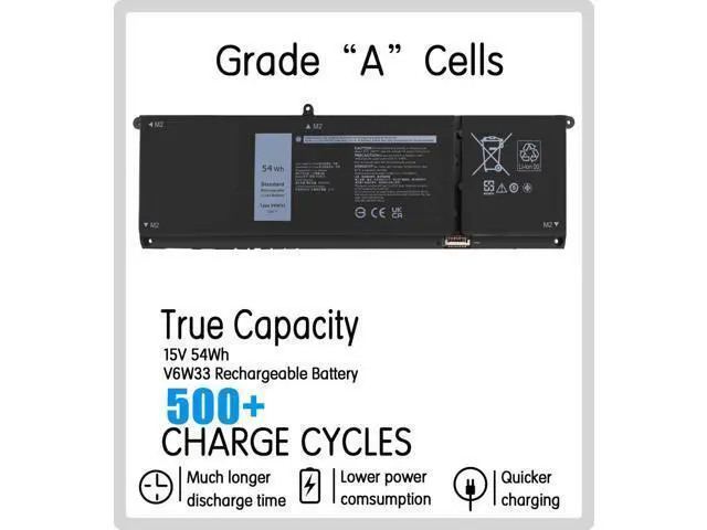 Alt view image 2 of 7 - 54Wh V6W33 Laptop Battery Replacement for Dell Inspiron 15 3520 3511 3515 3510 5510 5515 5310 5635 5625 5630 5635 7415 7435 7425 7430 7445 2n1 Latitude 3520 3330 3420 3320 Vostro 3515 3525.