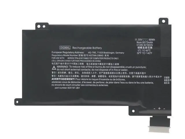 Alt view image 3 of 3 - DG06XL 11.55V 99Wh 9-Cell Li-ion Battery for HP Omen X 17-AP TPN-Q197 Replaces 925149-855 HSTNN-DB8G Grade A Cells