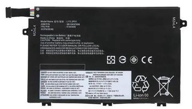 Main image of L17M3P51 01AV446 Battery for Lenovo ThinkPad E480/E485/E495/E580/E585 - 45Wh 11.1V - Replaces SB10K97607, 01AV448, L17C3P51 (4080mAh)