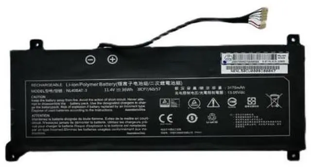 Main image of NL40BAT-3 36Wh Battery for Clevo NL41GU/NL41LU/NL51LU & MACHENIKE MACHCREATOR - Replacement for 6-87-NL40S-33G11 - 11.4V Li-ion Laptop Battery