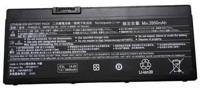 Main image of New FMVNBP251 60Wh 14.4V Li-ion Battery for Fujitsu LifeBook U7310 U7311 Replaces FPCBP577 FPB0351S CP798899-01 Grade A Cells 12 Month Warranty