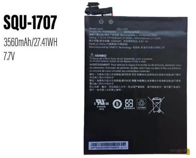Main image of 27.41WH SQU-1707 battery for Hasee ThinkPad P16 194st generation-