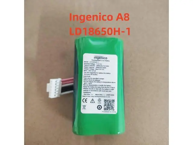 Alt view image 3 of 3 - New LD18650F-1 7.2V 2600mAh Li-ion Battery for Ingenico A8 Pro Landi A8 Pro Replaces LD18650H-1 Grade A Cells 12 Month Warranty