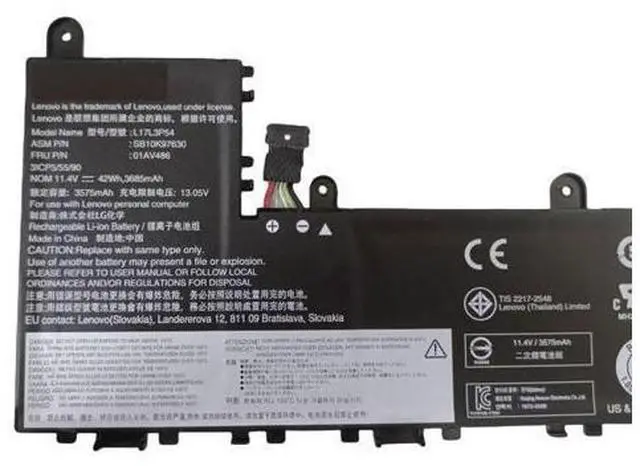Alt view image 3 of 3 - L17L3P54 L17M3P56 11.4V 42Wh Li-ion Battery for Lenovo ThinkPad Yoga 11e 5th Gen (20L, 20LM, 20LN, 20LQ) Replaces 01AV486 SB10K97630 5B10W13885
