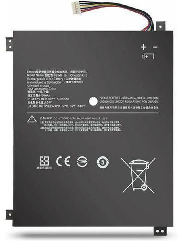 Main image of NB116 Laptop Battery Compatible for Lenovo IdeaPad 100S 100S-11IBY 80R2 100S-80 R2 80R2002HGE 80R2002JGE 80R2002KGE 80R2002LGE 80R200DHGE(3.8v 31.92wh 8400mah)