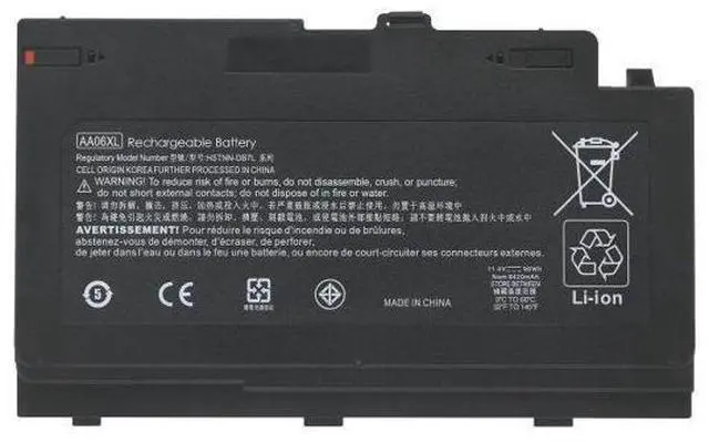 Main image of New AA06XL 11.4V 96Wh 8420mAh Li-ion Battery for HP ZBook 17 G4 Replaces 852527-241 852711-850 HSTNN-DB7L Grade A Cells 96WH