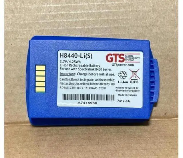 Main image of New 3.7V 4.25Wh Li-ion Battery for Polycom Spectralink 8400 8440 8450 8452 Replaces 1520-37215-001 GTS H8440-Li(S) 7417-3A Extended Capacity