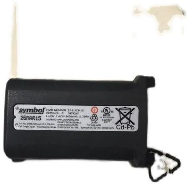 Main image of New 82-111734-01 2600mAh Li-ion Battery for Symbol MC9060 MC9090 MC9190 MC92N0 Replaces Motorola MC9000 Series Grade A Cells 12 Month Warranty