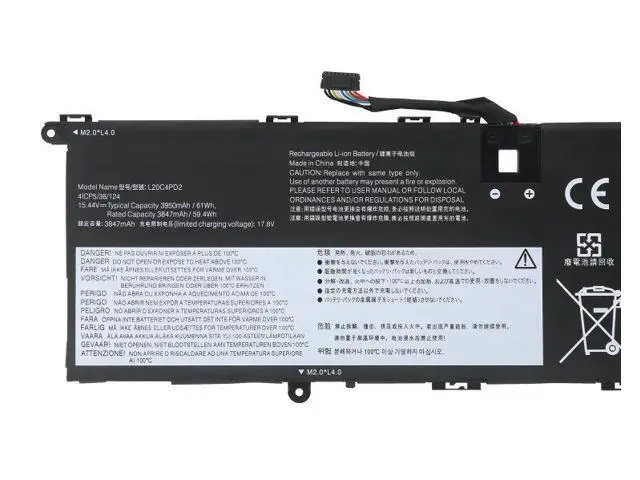 Alt view image 4 of 6 - L20C4PD2 L20D4PD2 Battery for Lenovo ThinkBook 14p G2 ACH 20YN Series 15.44V 61Wh 3950mAh 4-Cell Li-ion Compatible with SB11C04258 SB11C04259 5B11C04255