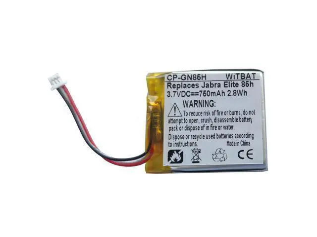 Alt view image 5 of 6 - New 3.7V 450mAh Li-Polymer Battery for Jabra Elite 75t Charging Case Replaces PL661935V CP-GN450 Grade A Cells 12-Month Warranty