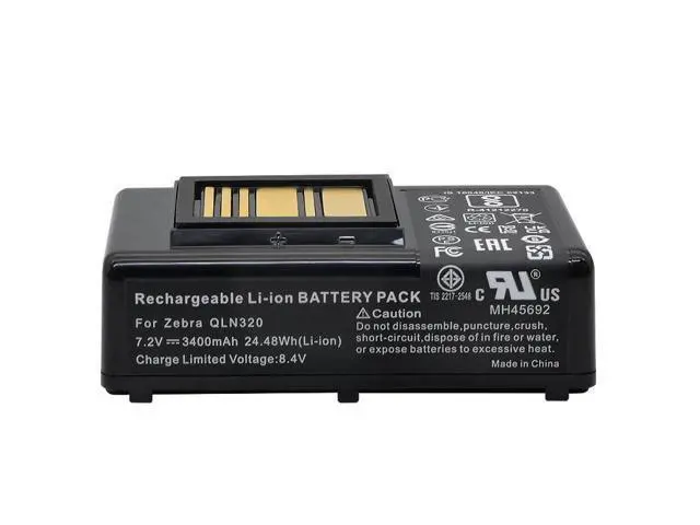 Alt view image 2 of 3 - New 7.2V 3400mAh 24.48Wh Li-ion Battery for Zebra QLn320 QLn220 ZQ500 ZQ510 ZQ520 ZQ610 ZQ620 Grade A Cells High Capacity Replacement 12 Month Warranty
