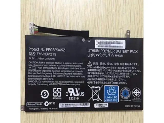 Alt view image 3 of 3 - New FMVNBP219 42Wh 14.8V Li-Polymer Battery for Fujitsu LifeBook UH552 UH572 Replaces FPCBP345Z FPB0280 Ultra-Slim Design Grade A Cells 12 Month Warranty