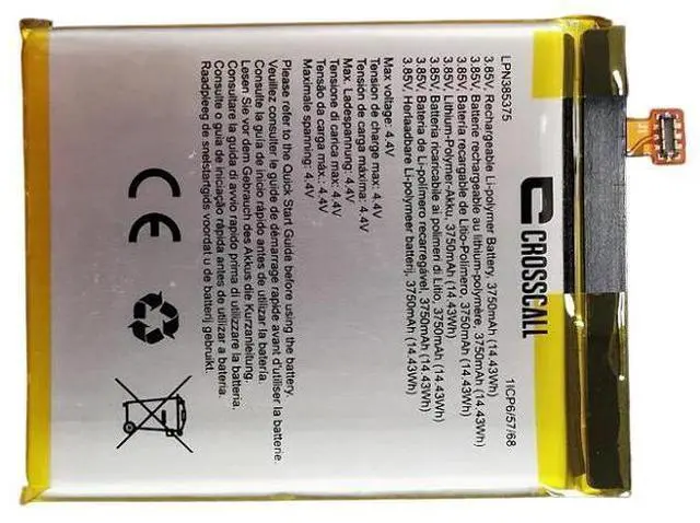 Alt view image 2 of 3 - New LPN385375 3750mAh 14.43Wh 3.85V Li-Po Battery for Crosscall Core-X4 Replaces COX4BAT100 Grade A Cells 12-Month Warranty