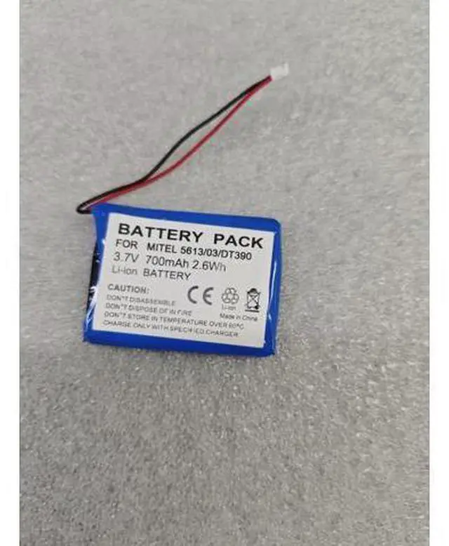 Main image of New 700mAh 3.7V Li-ion Battery for Mitel 5613/5614 5603 DT390 DECT Phone Replaces 5613/03/DT390 BKB201010/1 Grade A Cells 12-Month Warranty