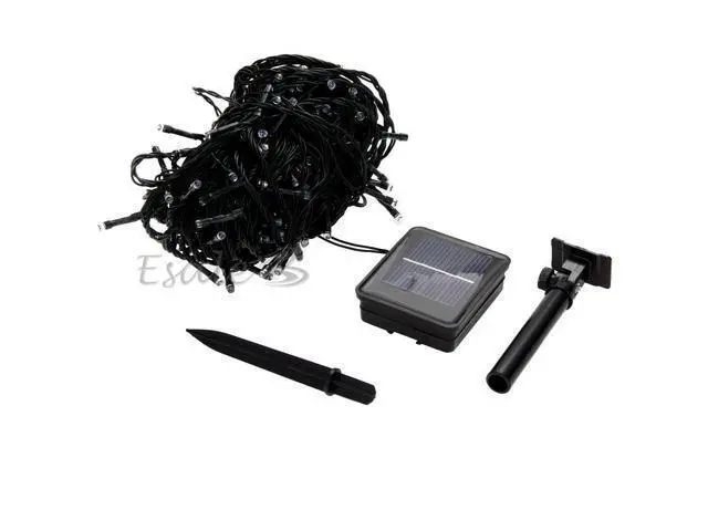 Alt view image 4 of 6 - Solar Power 200 LED Light String Fairy Xmas Garden Party Green Waterproof 22M