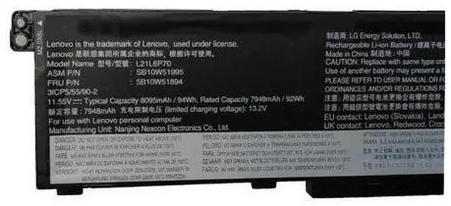 Main image of 94WH L21M6P70 battery for Lenovo ThinkPad P16 1st generation-5B10W51893