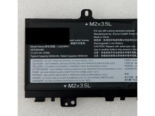 Alt view image 2 of 3 - L23B3PK1 Battery for Lenovo IdeaPad Slim 5 14" 15" 16" Series | 57Wh 11.31V | Replaces L23X3PK1, SB11M51945, 5B11M51947 | Compatible with 83DA, 83DC, 83DD, 83D0 Models