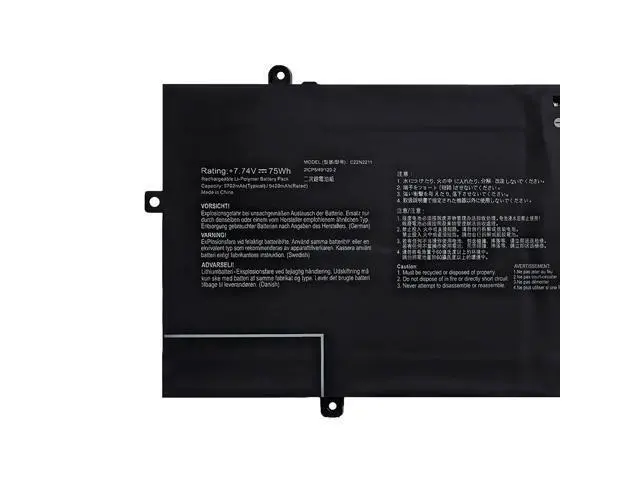 Alt view image 5 of 6 - C22N2211 Battery for ASUS Zenbook 14 OLED UX3405MA UX3405ZA UX3405VA Series | 75Wh 9702mAh | Replaces 0B200-04400000, 2ICP5/49/120-2 | 7.74V