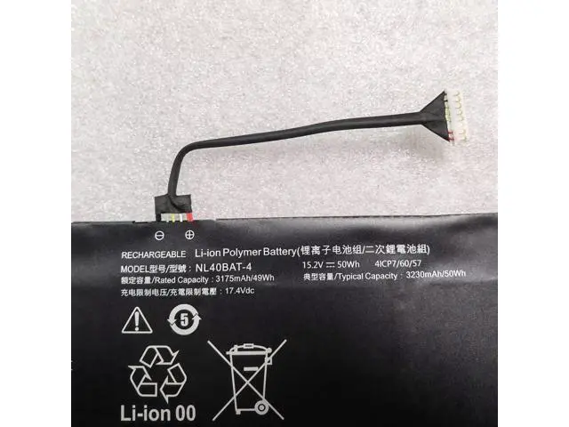 Alt view image 3 of 4 - 49WH NL40BAT-4 battery for CLEVO Machcreator-A 15.6" Young 15 NKNL52RU