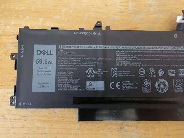 Alt view image 2 of 5 - New GHJC5 59.6Wh 11.55V 4900mAh Li-ion Battery for Dell Latitude 9420 9430 2-in-1 Replaces 0JJ4XT 0VTH85 3VV58 Grade A Cells