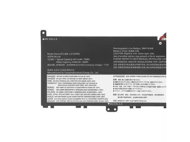 Alt view image 3 of 3 - L21M4PE3 71Wh Battery for Lenovo Yoga 7 - Replacement for 16IAP7/14IAL7/14ARB7 - 15.36V Li-ion Laptop Battery (Compatible with L21B4PE2, L21L4PE0, SB11F38368, 5B11F38367)