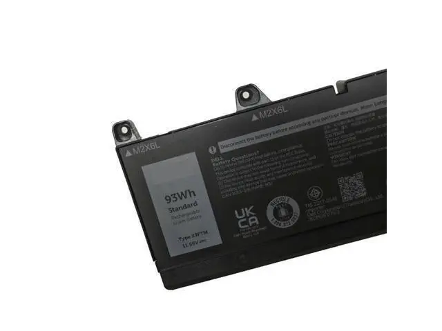 Alt view image 3 of 7 - X9FTM Battery for Dell Precision 7770 7670 7780 7680 Mobile Workstation | 11.55V 93Wh | Replaces RCVVT, 965V4, 5JMD8 | High-Capacity