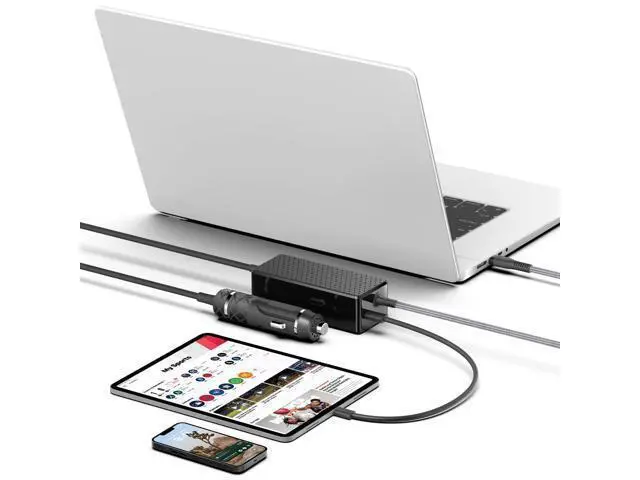 Alt view image 2 of 5 - KFD PD118W 100W 90W USB-C Laptop Car Charger DC Adapter Power Supply for DJI Mavic MacBook Pro Air M4 LG Gram Razer MSI Dell HP Lenovo Acer Samsung Asus Rog Ally Surface Laptop Tablet Phone Speaker