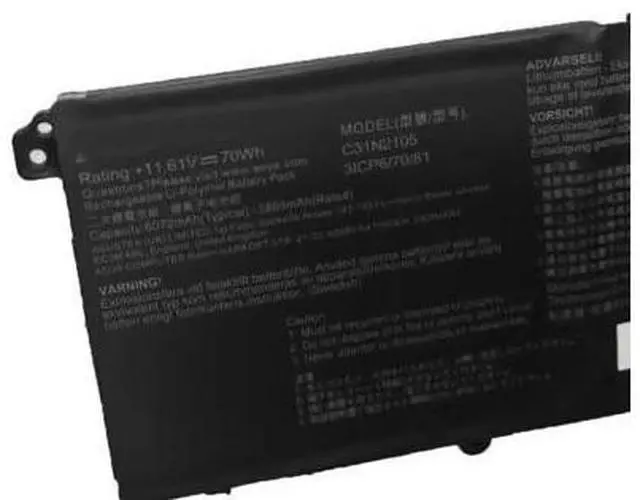 Alt view image 2 of 3 - Premium C31N2015 Replacement Battery for ASUS Laptops - 70Wh High Capacity Li-ion (11.61V) - Compatible with Model 5895