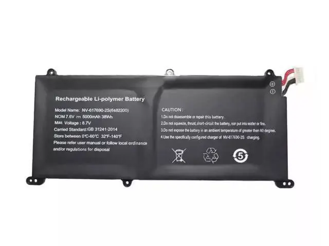 Alt view image 3 of 3 - NV-617690-2S 7.6V 5000mAh Laptop Battery Replacement 38Wh Li-ion Battery for Other Notebooks Compatible with Part # 6482200