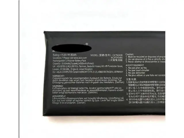 Alt view image 2 of 3 - C41N2406 15.6V 80Wh Li-Polymer Battery for ASUS ROG Ally X RC73 Compatible with 0B200-04670200 Grade A Cells