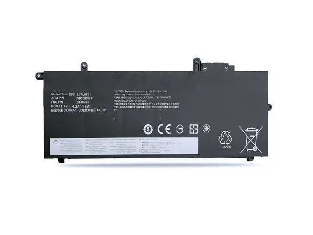 Main image of Replacement Laptop Battery for Lenovo L17C6P71 (11.4V 48Wh 4220mAh) ThinkPad X280 Series L17L6P71 L17M6P71 SB10K97617 SB10K97618 SB10K97619 01AV470 01AV471 01AV472