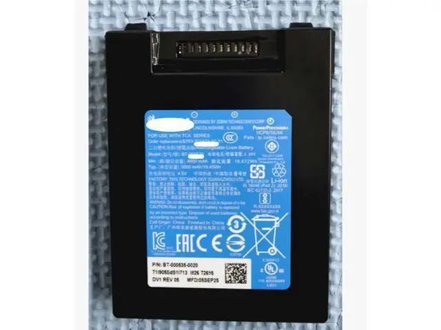 Alt view image 4 of 6 - BTRY-TC5A7A-SC-01 Standard Capacity Battery for Zebra TC501 & TC701 Mobile Computers