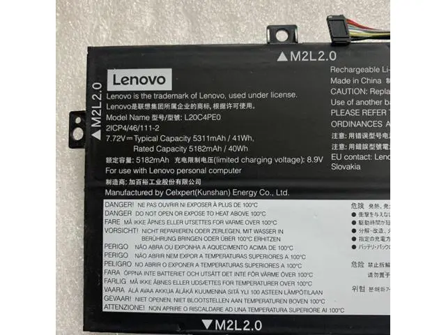 Alt view image 2 of 2 - 41WH L20M4PE0 battery for Lenovo Yoga Duet 7 13ITL6 series
