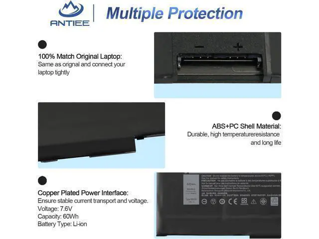 Alt view image 4 of 7 - MXV9V 60Wh Laptop Battery for Dell Latitude 5300 5310 7300 7400 E5300 E5310 E7300 E7400 Latitude 5300 5310 2-in-1, inspiron 7300 7306 2-in-1 Black, P96G P96G001 P97G P99G P100G Series 5VC2M 0829MX
