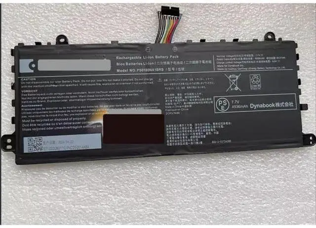 Main image of PS0180NA1BRS 4935mAh 7.7V 38.01Wh Li-ion Battery Replacement for Toshiba Dynabook Laptop High Capacity 4936mAh