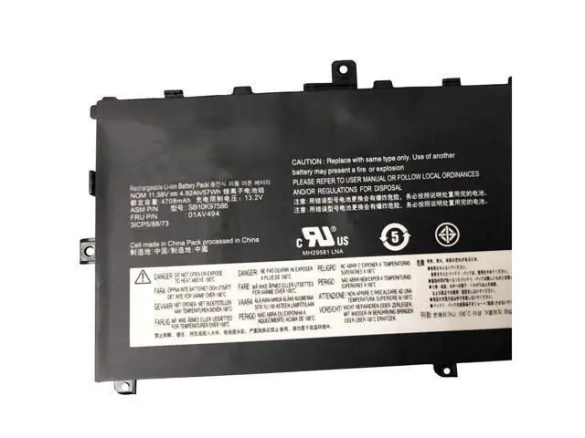 Alt view image 2 of 4 - SB10K97586 (11.58V 57Wh 4920mAh) Laptop Battery Replacement for Lenovo ThinkPad X1 Carbon 5th Gen 2017 6th 2018 Series 01AV494 01AV429 01AV430 01AV431 SB10K97587 SB10K97588
