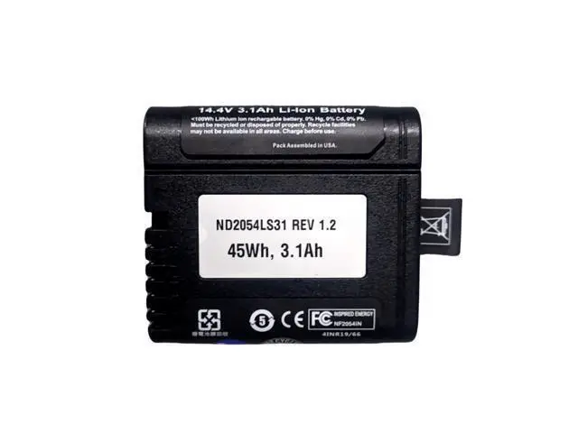Alt view image 3 of 3 - REF BAT1001 / ND2054LS31 Replacement Battery for Integra Camino ICP Monitor - 14.4V 45Wh (3100mAh) Li-ion, Compatible with ND2054iN, REF90522, ND2054HD29/31/34