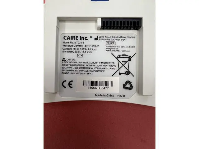 Alt view image 3 of 3 - 14.4V Lithium Ion Battery BT034-1 - Compatible with CAIRE AIRSEP Freestyle Comfort Portable Oxygen